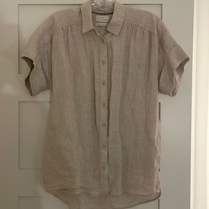 J crew relaxed linen button up shirt